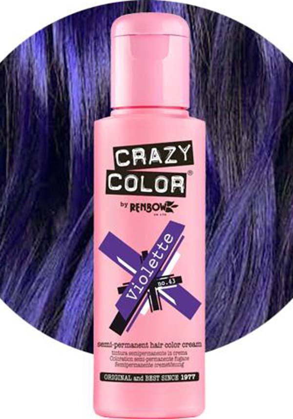 Violette Semi - permanent Electric Purple Hair Colour for Pre - lightened to Light Brown Hair