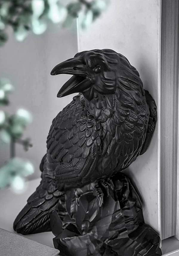 Matte Finish Resin Corvus Bookends - Set of Two