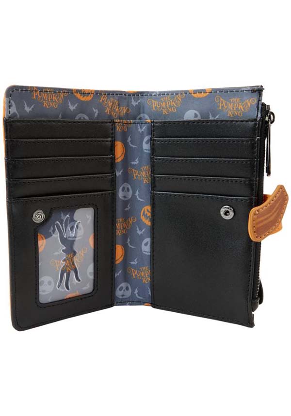 The Nightmare Before Christmas: Glow-in-the-Dark Faux Leather Zip-Around Jack Pumpkin Head Wallet