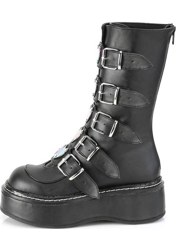 PREORDER! EMILY-330 Black Platform Mid-Calf Boots