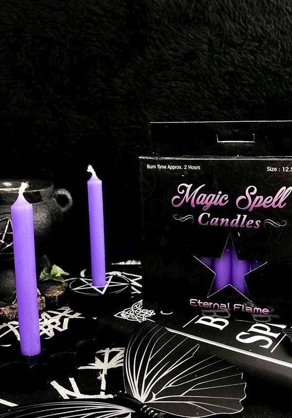 Purple Eternal Flame Magic Spell Candles for Rituals and Decor