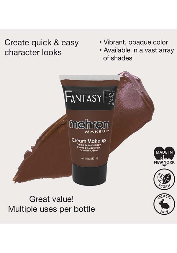 Mehron Fantasy FX Werewolf Dark Brown Water-Based Makeup for Halloween