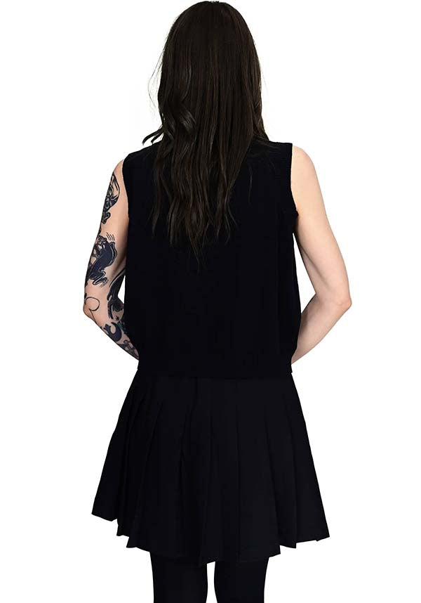 Courtney Shayne Inspired Black and Grey Cotton Sweater Vest for Fashionable Wear