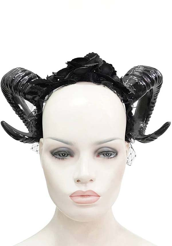 Devil Fashion Empire Floral Gothic Headband - A Statement of Dark Elegance