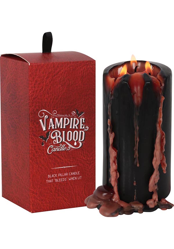Large-Sized Pillar Candle with a Striking Vampire Blood Design