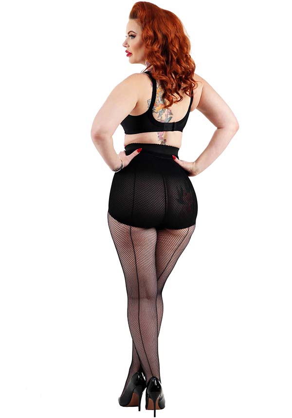 Pamela Mann Fishnet Seamed Women's Tights for Evening Wear