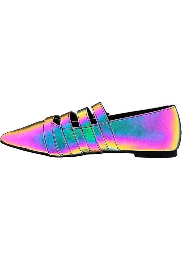Strangecvlt Reflective Coven Flats - Stylish and Safe Footwear