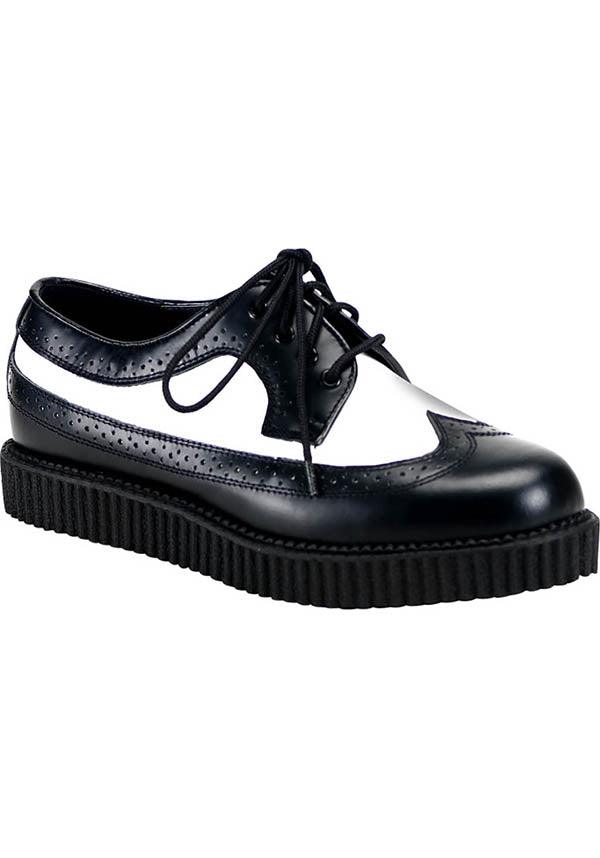 PREORDER: Demonia CREEPER-608 Platform Shoes in Black/White