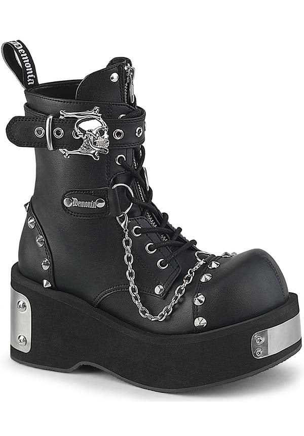DANK-57 Black Vegan Leather Ankle Boots [Pre-order for Alternative Footwear]