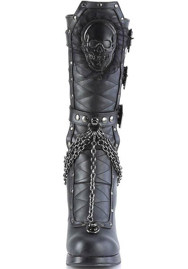 Black Demonia Crypto-67 Mid-Calf Boots - Preorder Available