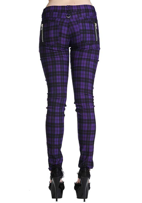 Purple Check Forever Yours Skinny Jeans for Trendy Looks