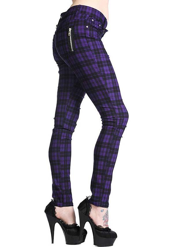 Purple Check Forever Yours Skinny Jeans for Trendy Looks