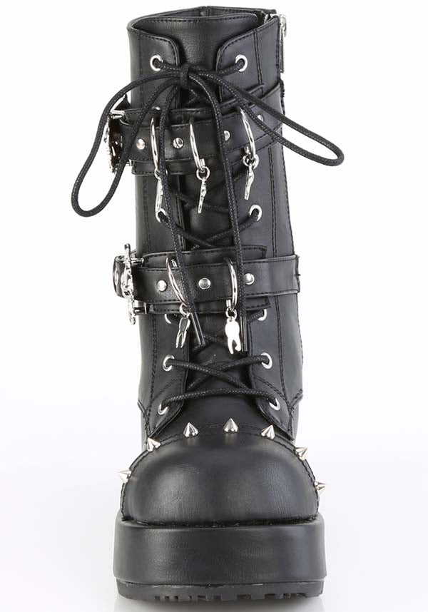 PREORDER: Black Demonia CUBBY-54 Platform Ankle Boots
