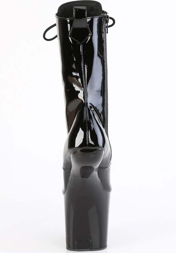 PREORDER! CRAZE-1040 Black Patent Platform Ankle Boots