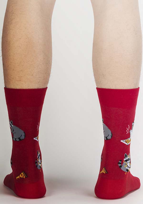 Fun - themed Crew Socks Featuring Mischievous Raccoons (Trash Pandas)