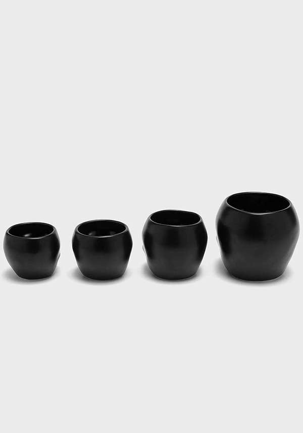 Black Matte Stoneware Measuring Cups Set of 4 by Killstar