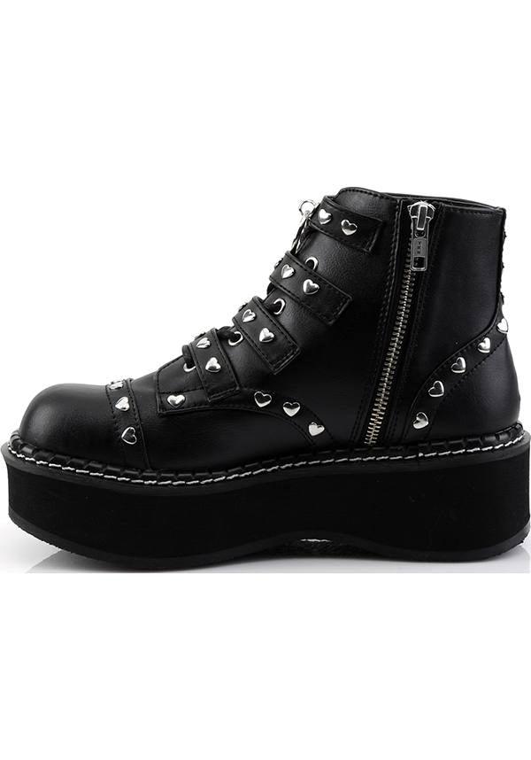 Black EMILY-315 Platform Lace-Up Ankle Boots - In Stock