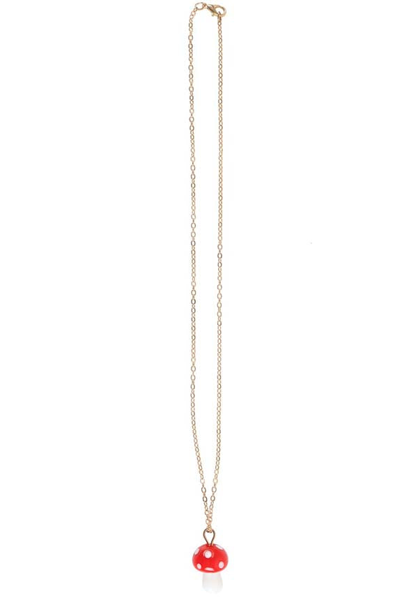 Enchanted Toadstool Charm Necklace with Matching Greeting Card