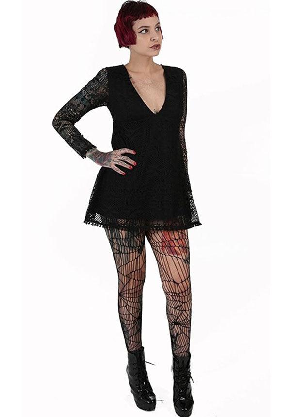 Spooky Cobweb Pattern Net Tights for Halloween and Daily Wear