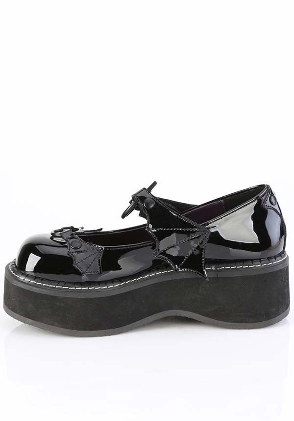 EMILY-23 Black Patent Platform Maryjane Shoes - Preorder Available