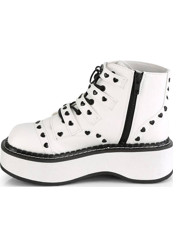 Pre - order Emily - 315 White Platform Lace - Up Ankle Boots