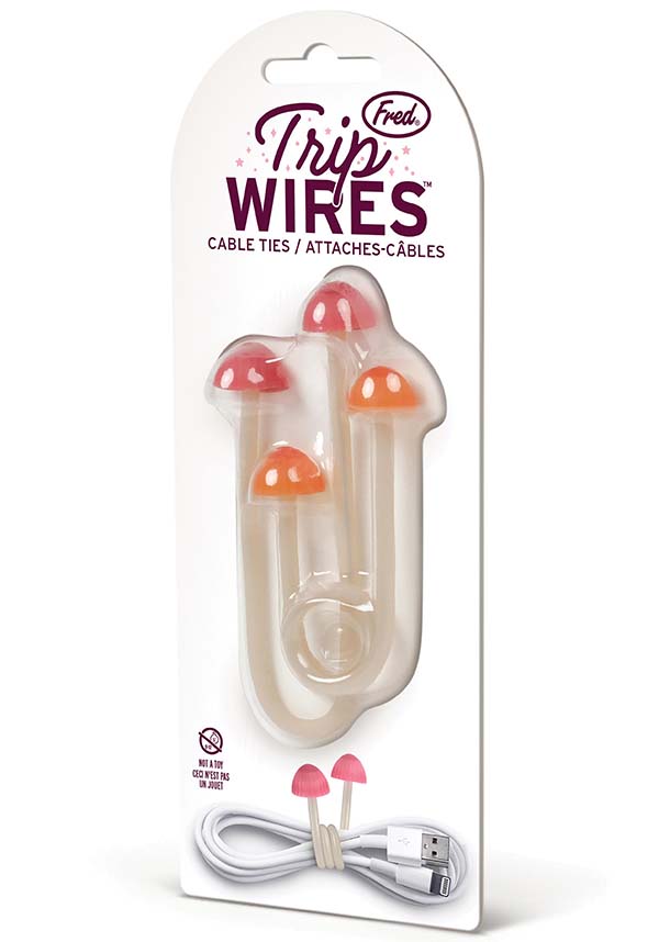 Fred's Mushroom-Shaped Flexible Cable Ties for Organizing Tangled Cables