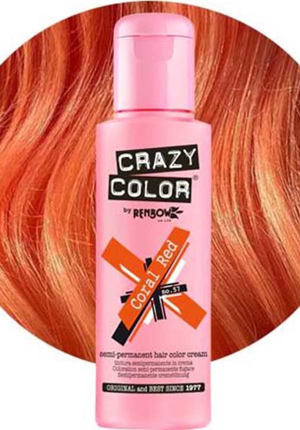 Coral Red Semi - permanent Hair Colour for Pale to Platinum Blonde Hair