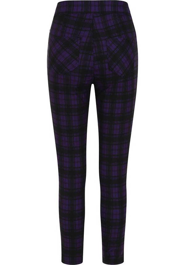 Damien Purple High - Waisted Chunky Zip Pants for a Grungy Look