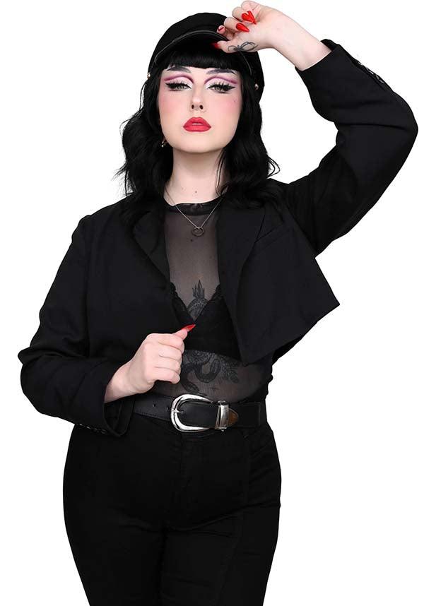 Foxblood's Crop Black Blazer: Versatile & Comfortable
