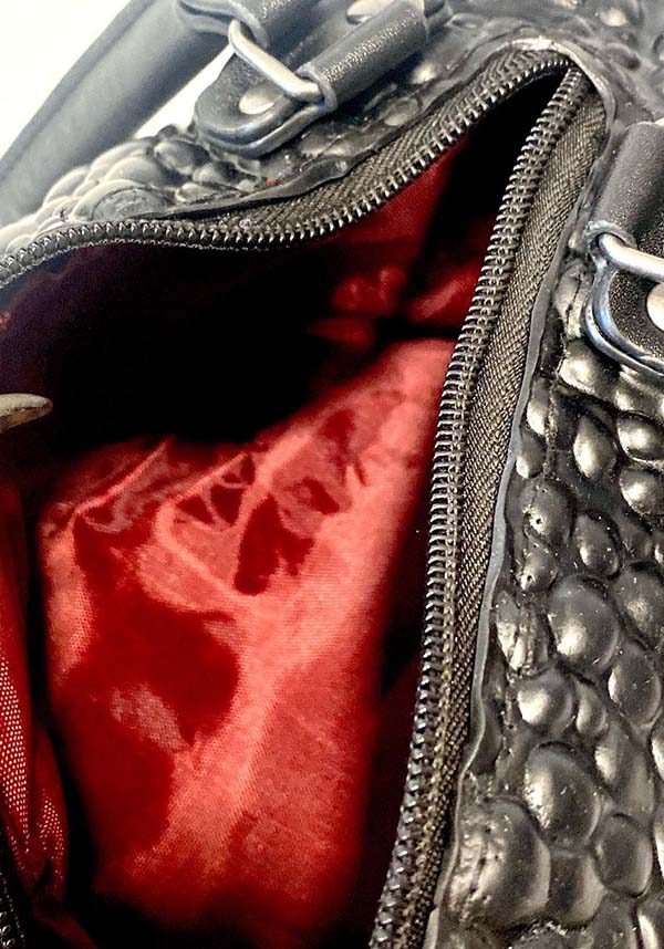 Black Toad Design Vegan Handbag with Glow - in - the - Dark Eyes