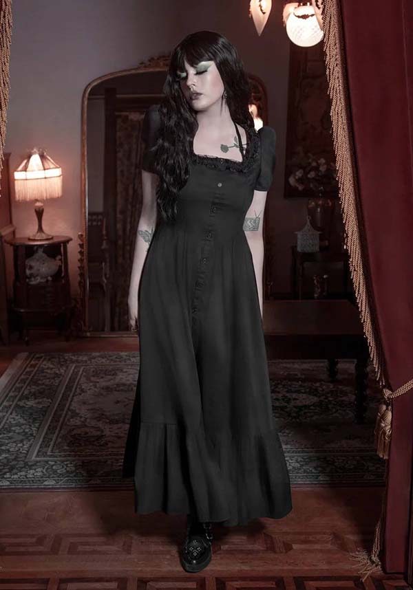 Lively Ghosts' Gothic Charm Chateau De Shadows Dress