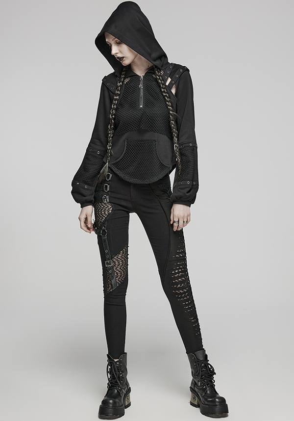 Eris Techwear Futuristic Mesh Blend Hoodie for Modern Style