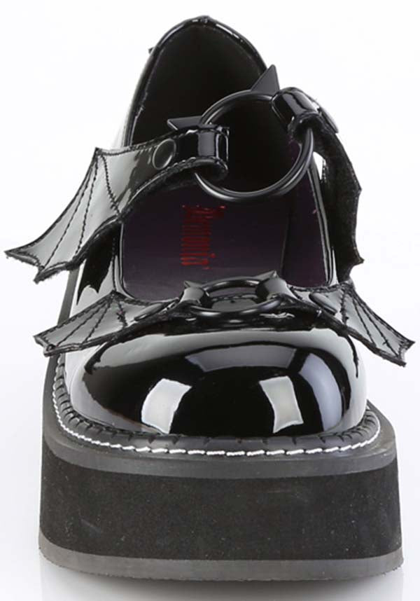 EMILY-23 Black Patent Platform Maryjane Shoes - Preorder Available