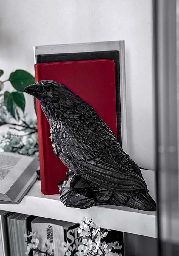 Matte Finish Resin Corvus Bookends - Set of Two