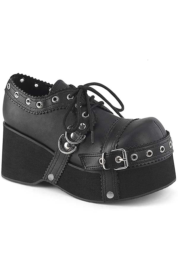 DANK-28 Black Platform Lace - Up Oxford Shoes [PREORDER]