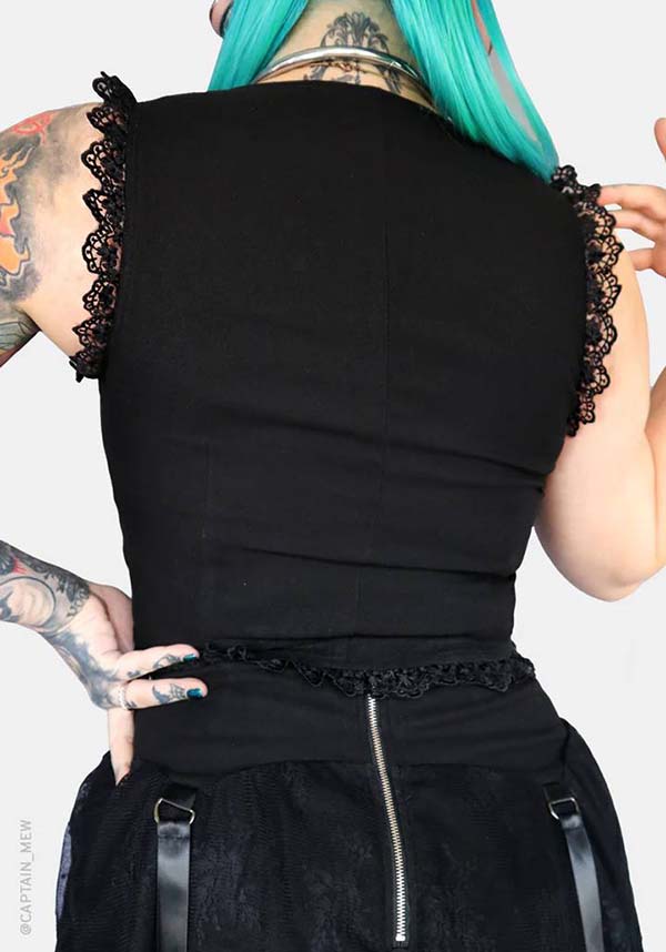 Circe Women's Fashionable Lace-Trimmed Adjustable Corset Front TOP