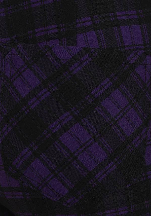 Damien Purple High - Waisted Chunky Zip Pants for a Grungy Look