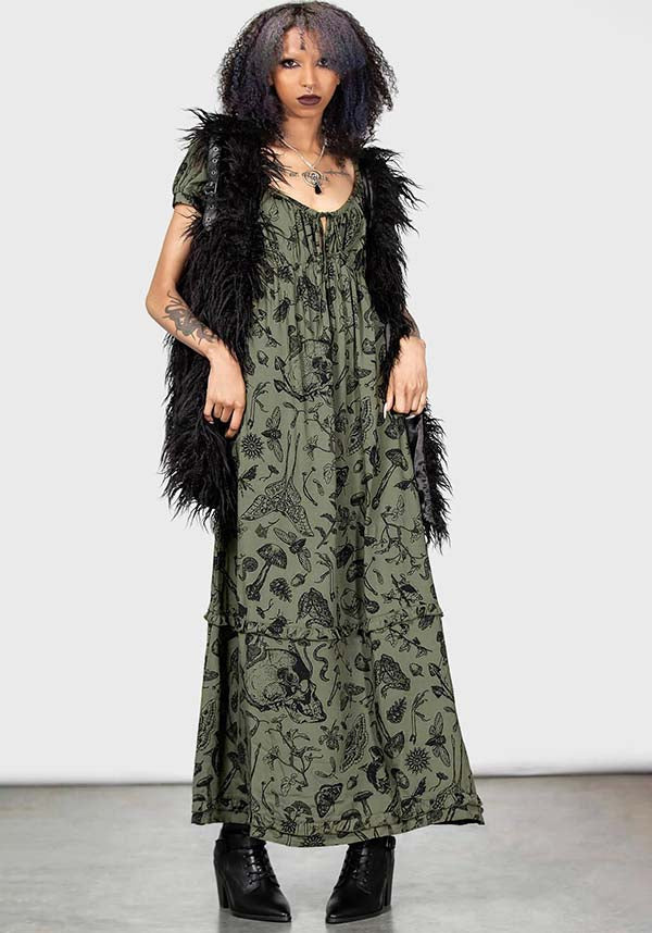 Forestine Women's Maxi Dress with Cottage Core Pattern