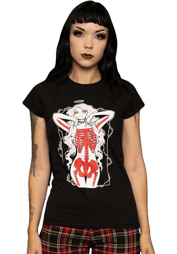 Fitted Ladies T-Shirt - To The End with Haunting Beauty