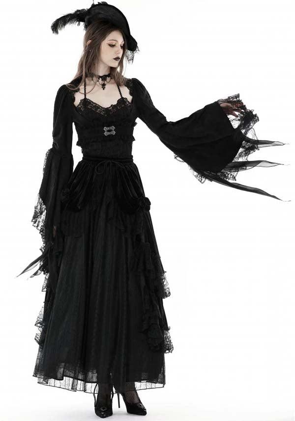 Eveline Gothic-Style Underbust Corset with Bell Sleeve Bolero Jacket