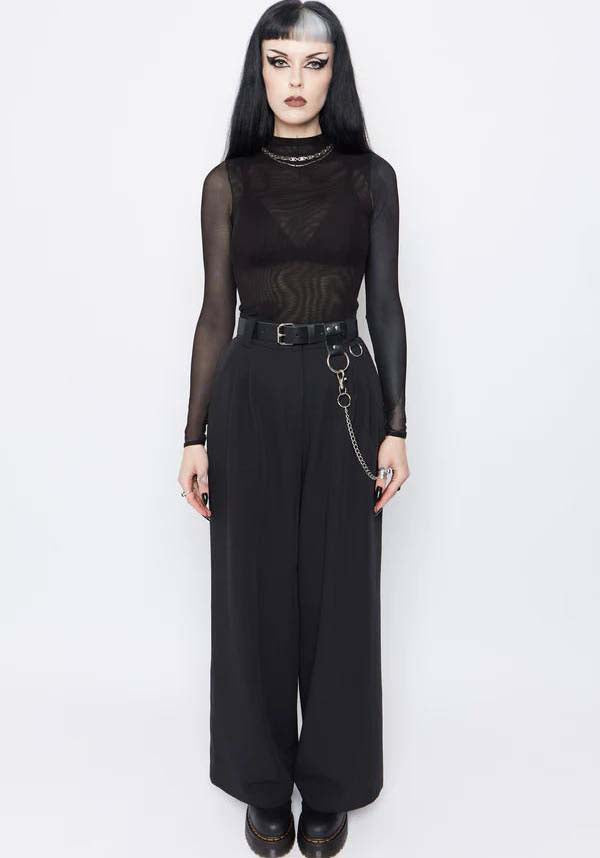 Mary Wyatt O-Ring Unchained High-Waisted Wide Leg Trousers