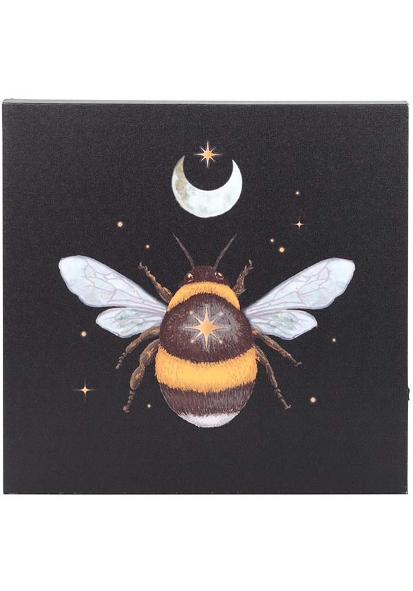 Forest Bee LED Lit Canvas Wall Plaque for a Mystical Home Decor