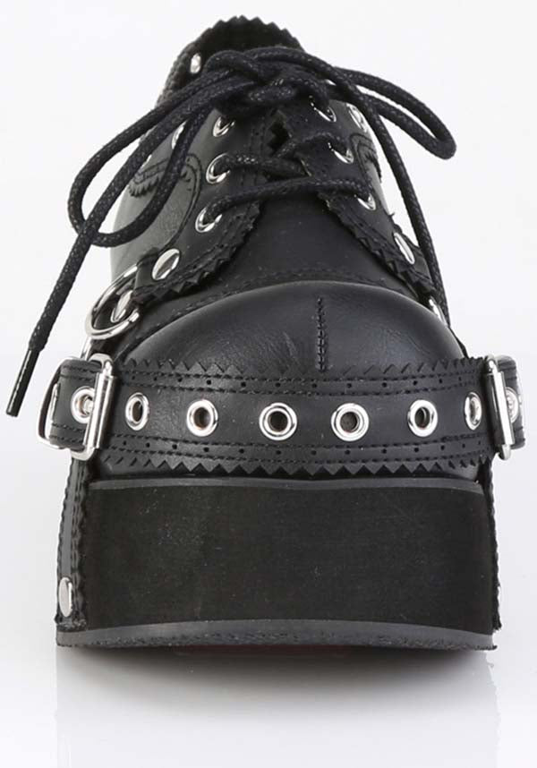 DANK-28 Black Platform Lace - Up Oxford Shoes [PREORDER]