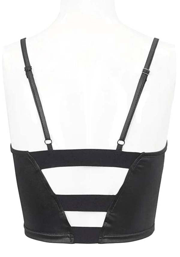 Devil Fashion's Cyber Goth Lace - Up Rubberised Mesh Top