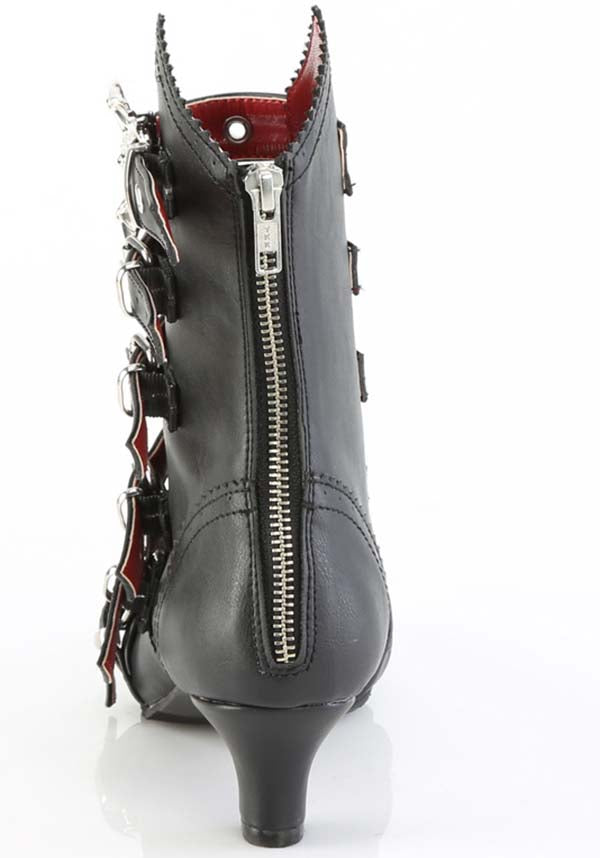 Demonia FLORA-1035 Black Mid-Calf Heel Boots - Preorder