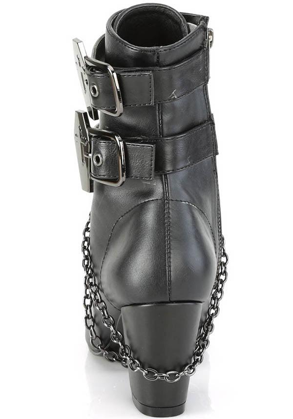 VIVIKA-128 Matte Black Ankle Boots - Demonia Alternative Footwear [In Stock]