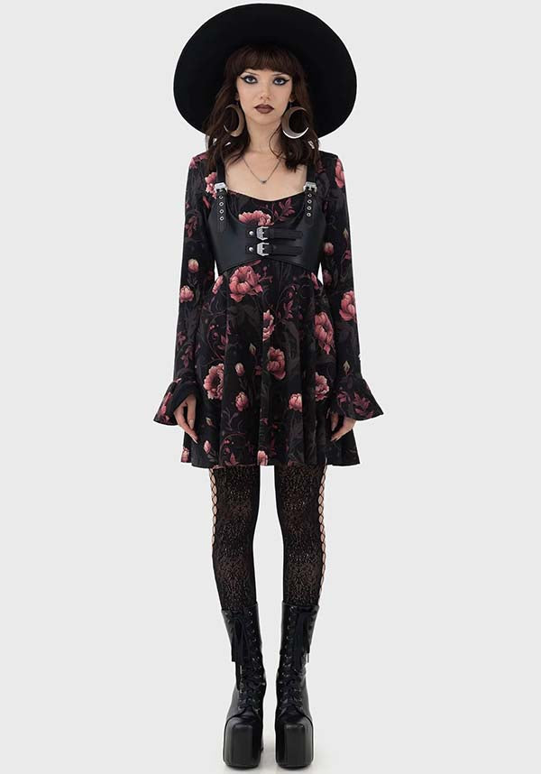 Cottage Chorus Floral Skater Style Mini Dress for Women