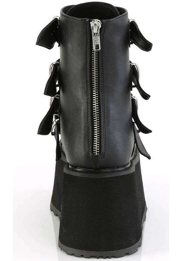 DAMNED-105 Black Platform Ankle Boots - In Stock
