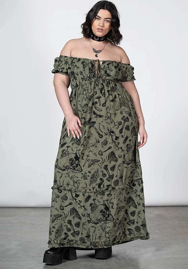 Forestine Women's Maxi Dress with Cottage Core Pattern