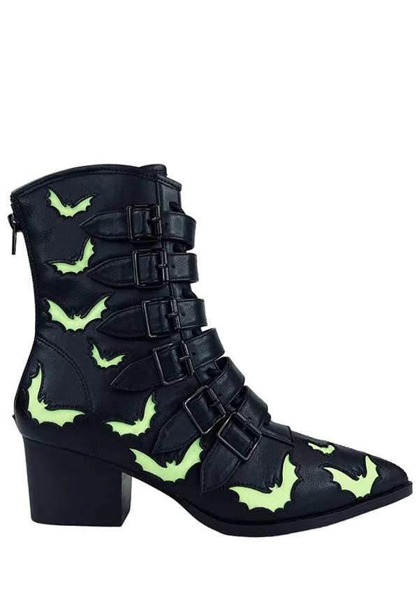 Strangecvlt's Enchanting Coven Bat Glow - in - the - Dark Fashion Boots